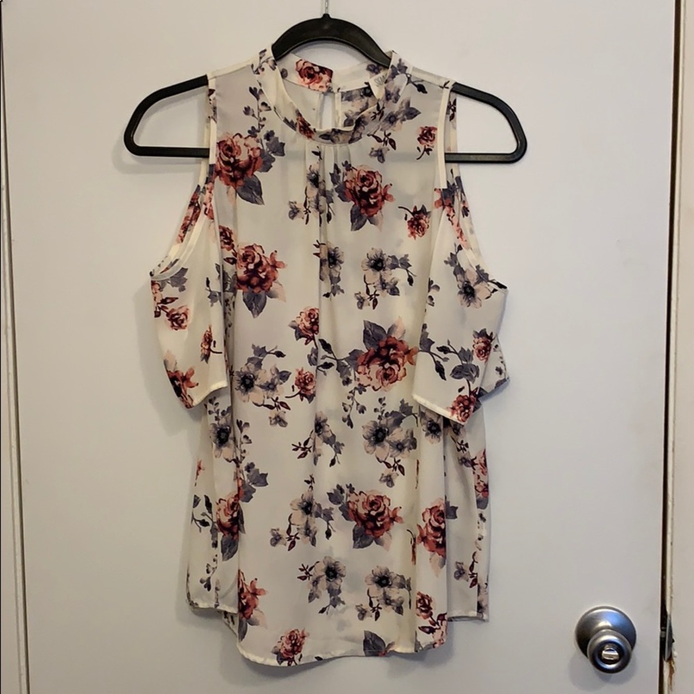 Sienna Sky floral cold shoulder top